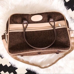 Vintage tweed travel bag